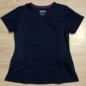 Healing Hands Purple Label Yoga Scrub Shirt | Navy Blue | Large